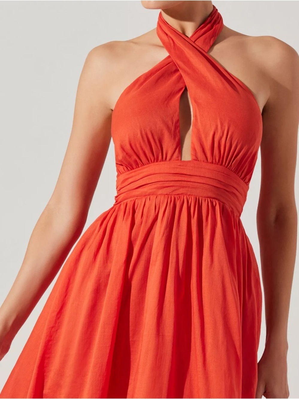 NWT Anthropologie ASTR the Label Orange Kalia Halter Keyhole Dress M - Picture 3 of 16